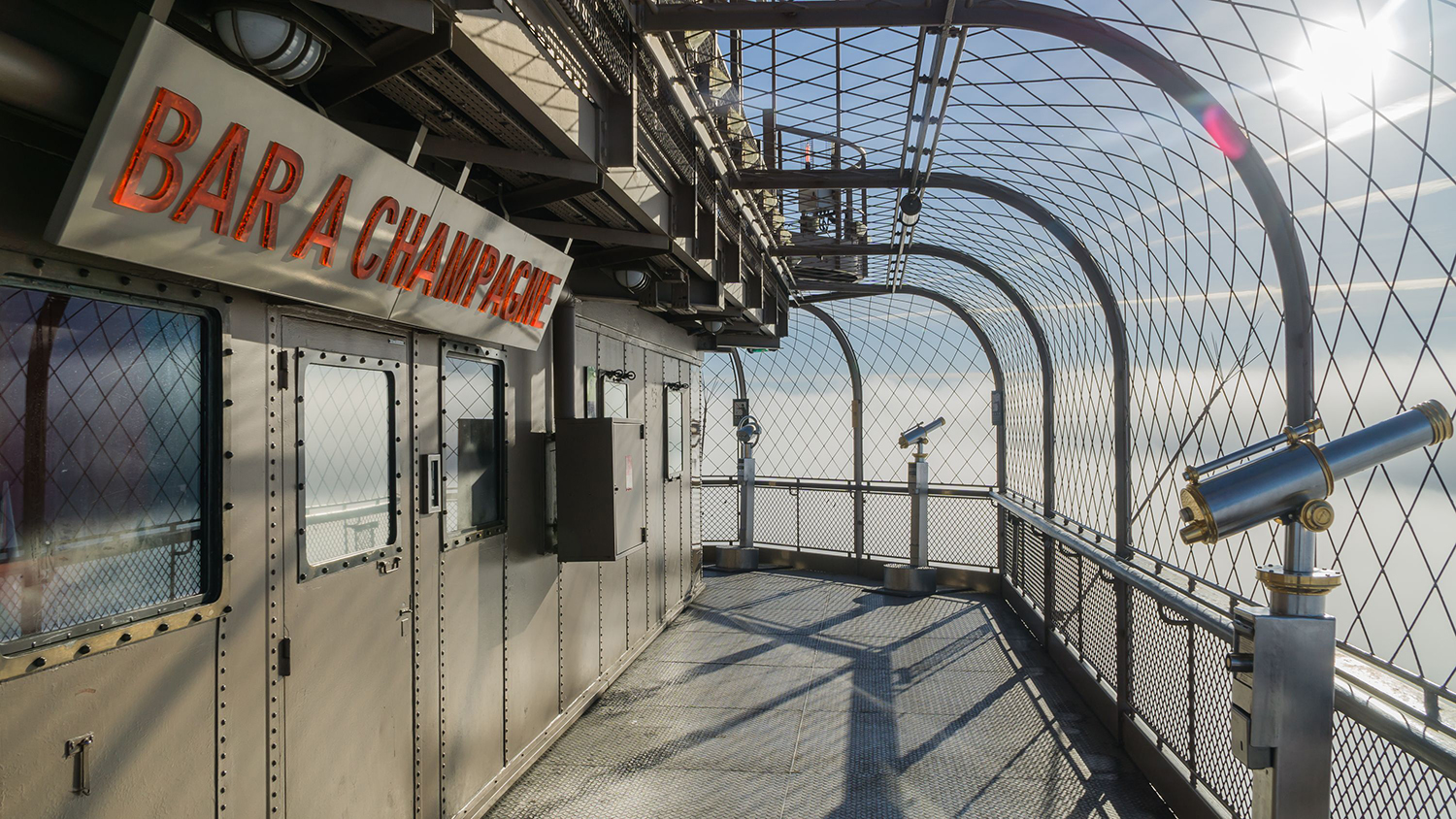Champagne bar at the top of The Eiffel Tower